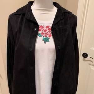 LIKE NEW Black Suede Button-Up Jacket